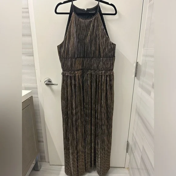 green emerald velvet dress St. John Evening Yellow Santana Knit Embellished Halter Dress – The Closet  New York main image 1